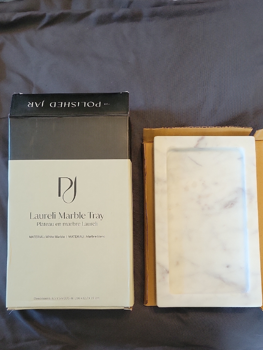 Laureli Marble Tray - White Marble